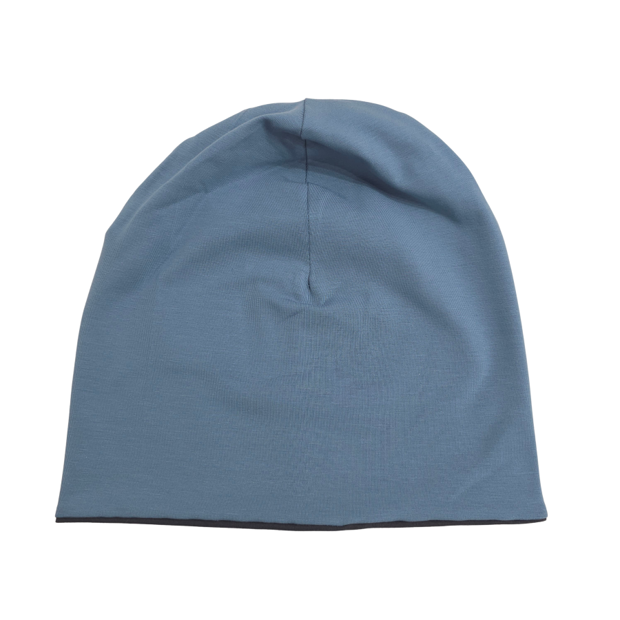 Wendebeanie Basic [ taubenblau / schwarz ]